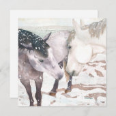 Pferderegrußkarte "Winter Kisses" Feiertagskarte (Vorne/Hinten)
