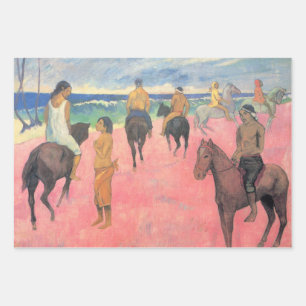 Pferdereiten am Strand von Tahiti (Paul Gaugin) Geschenkpapier Set