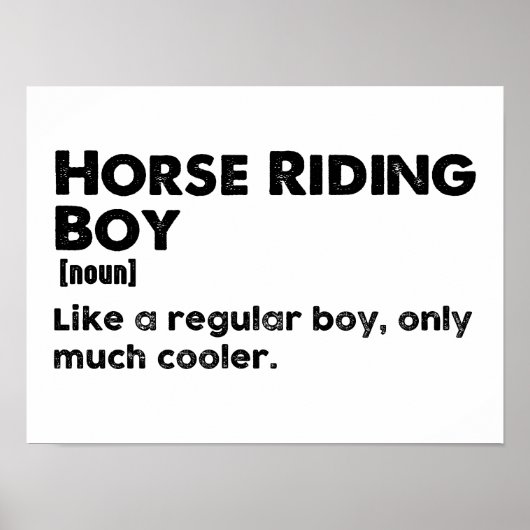 Pferdereiten Boy Funny Definition Pferderennfahrer Poster (Vorne)