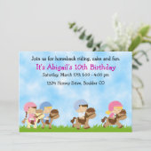 Pferdereiten Einladung zum Geburtstag, Mädchen & J (Stehend Vorderseite)