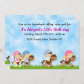 Pferdereiten Einladung zum Geburtstag, Mädchen & J (Vorne/Hinten)