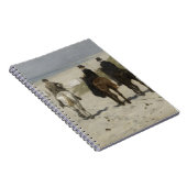 Pferdereiten entlang des Strandes - Fine Art Noteb Notizblock (Rechte Seite)