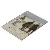 Pferdereiten entlang des Strandes - Fine Art Noteb Notizblock (Linke Seite)