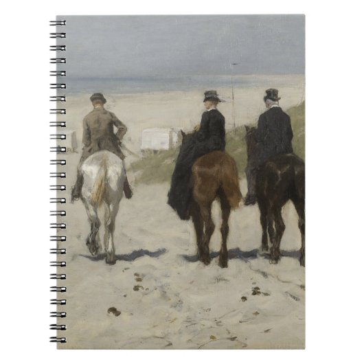 Pferdereiten entlang des Strandes - Fine Art Noteb Notizblock (Vorderseite)