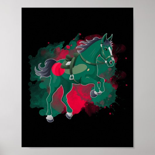 Pferdereiten - Flagge Bangladeschs Poster (Vorne)