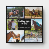 Pferdereiten Foto Collage Schwarz-weiß Moderne Fotoplatte (Vorderseite)