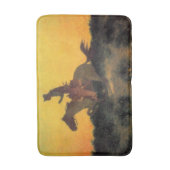 Pferdereiten gegen den Sonnenuntergang im Wilden W Badematte (Vorderseite Vertikal)