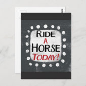 Pferdereiten Heute Postkarte (Vorne/Hinten)