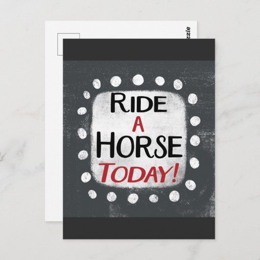 Pferdereiten Heute Postkarte (Vorne/Hinten)
