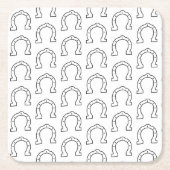 Pferdereiten Horseshoe Printwerbung Rechteckiger Pappuntersetzer (Vorderseite)