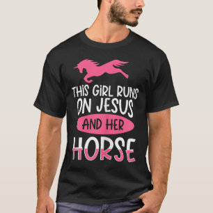 Pferdereiten Jesus Pferd Rücken Equstrian T-Shirt