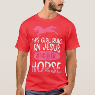 Pferdereiten Jesus Pferd Rücken Equstrian T-Shirt
