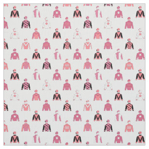 Pferdereiten Jockey Silks Rosa und Weiß Gemustert Stoff