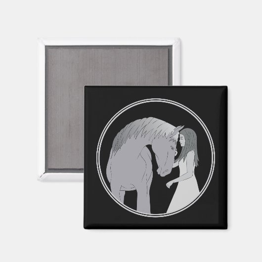 Pferdereiten Magnet (Vorderseite/Rückseite)