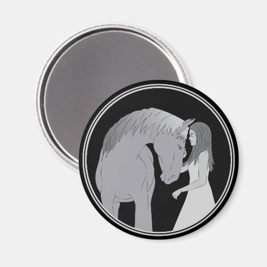 Pferdereiten Magnet (Vorderseite/Rückseite)