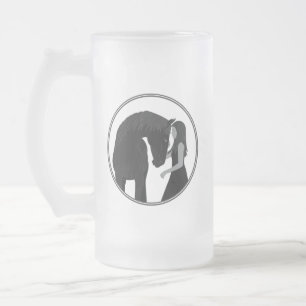 Pferdereiten Mattglas Bierglas