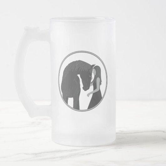 Pferdereiten Mattglas Bierglas (Links)