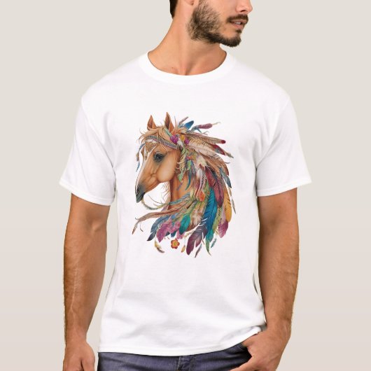 Pferdereiten mit Blumenstrauß für Mädchen Reitstal T-Shirt (Vorderseite)