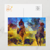 Pferdereiten mit der Postkarte eines Freundes (Vorne/Hinten)
