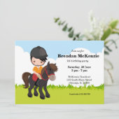 Pferdereiten Pony Reiten Einladung (Stehend Vorderseite)