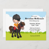 Pferdereiten Pony Reiten Einladung (Vorne/Hinten)