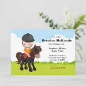 Pferdereiten Pony Reiten Einladung (Stehend Vorderseite)