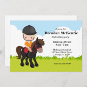 Pferdereiten Pony Reiten Einladung (Vorne/Hinten)