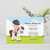 Pferdereiten Pony Reiten Einladung (Stehend Vorderseite)