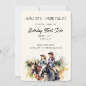 Pferdereiten Reitausflug Geburtstagsparty Einladung (Vorderseite)