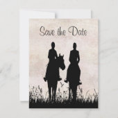 Pferdereiten Reitausflüge Hochzeit Sichern Sie das Save The Date (Vorderseite)