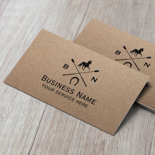 Pferdereiten Reitsport Rustikale Kraft Visitenkarte