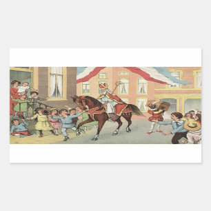 Pferdereiten Sinterklaas Niederländisch St. Nick V Rechteckiger Aufkleber