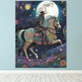 Pferdereiten um Mitternacht auf Vollmond Leinwanddruck (Insitu (Holzboden))