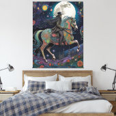 Pferdereiten um Mitternacht auf Vollmond Leinwanddruck (Insitu (Schlafzimmer))