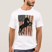 Pferdereiter American Flag USA Patriotic Stallion T-Shirt (Vorderseite)
