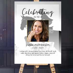 Pferdereiter-Feier des Lebens Foto Beerdigung Poster