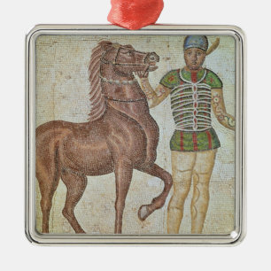Pferdereiter in laufenden Farben Ornament Aus Metall