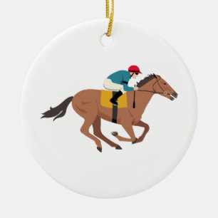 Pferdereiter Kentuckys Derby Keramik Ornament