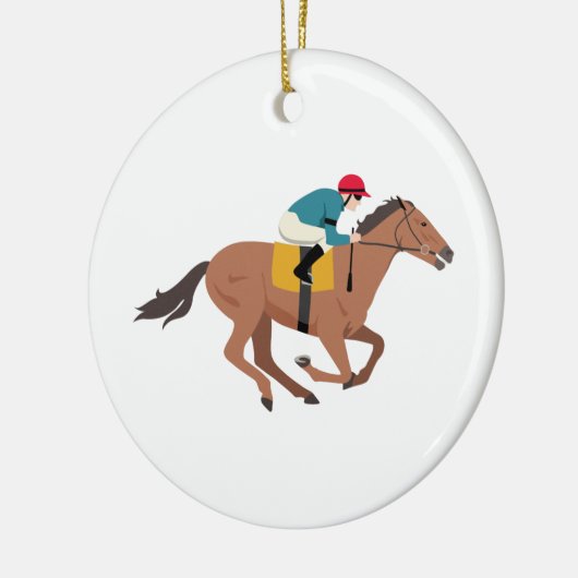 Pferdereiter Kentuckys Derby Keramik Ornament (Links)