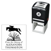 Pferdereiter springen über den Namen der Bibliothe Permastempel (Beispiel)