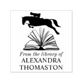 Pferdereiter springen über den Namen der Bibliothe Permastempel (Design)
