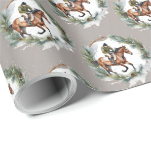 Pferdereiter-Weihnachtsgeschenkverpackung Geschenkpapier