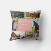 Pferdereiterfoto Collage Pink Custom Cushi Kissen (Rückseite)