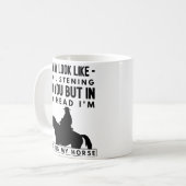 Pferdereitkaffee-Tasse - in meinem Kopf reite ich Kaffeetasse (Vorderseite Links)