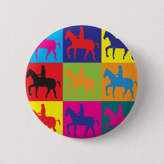 PferdereitPop-Kunst Button (Vorderseite)