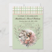 Pferderennbahn 16 . Geburtstag Einladung (Vorderseite)