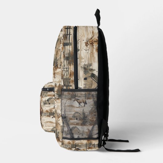 Pferderennbahn Bedruckter Rucksack (Rechts)