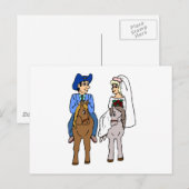 Pferderennbahn Hochzeitbride Groom Horse Thema Pfe Postkarte (Vorne/Hinten)