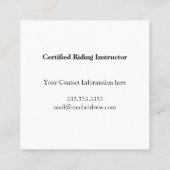 Pferderennbahn Quadratische Visitenkarte (Rückseite)