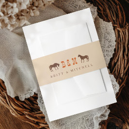 Pferderennbahn-Zaun Eichenbäume Western Hochzeitsp Einladungsbanderole